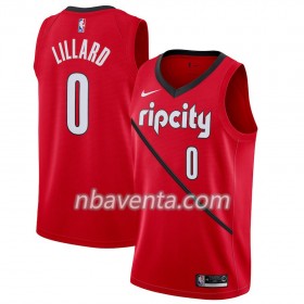 Camiseta Hombre Portland Trail Blazers Damian Lillard 0 2018-19 Nike Rojo Swingman